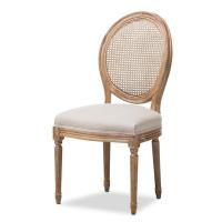 Wooden Rattan Back Louis Chair